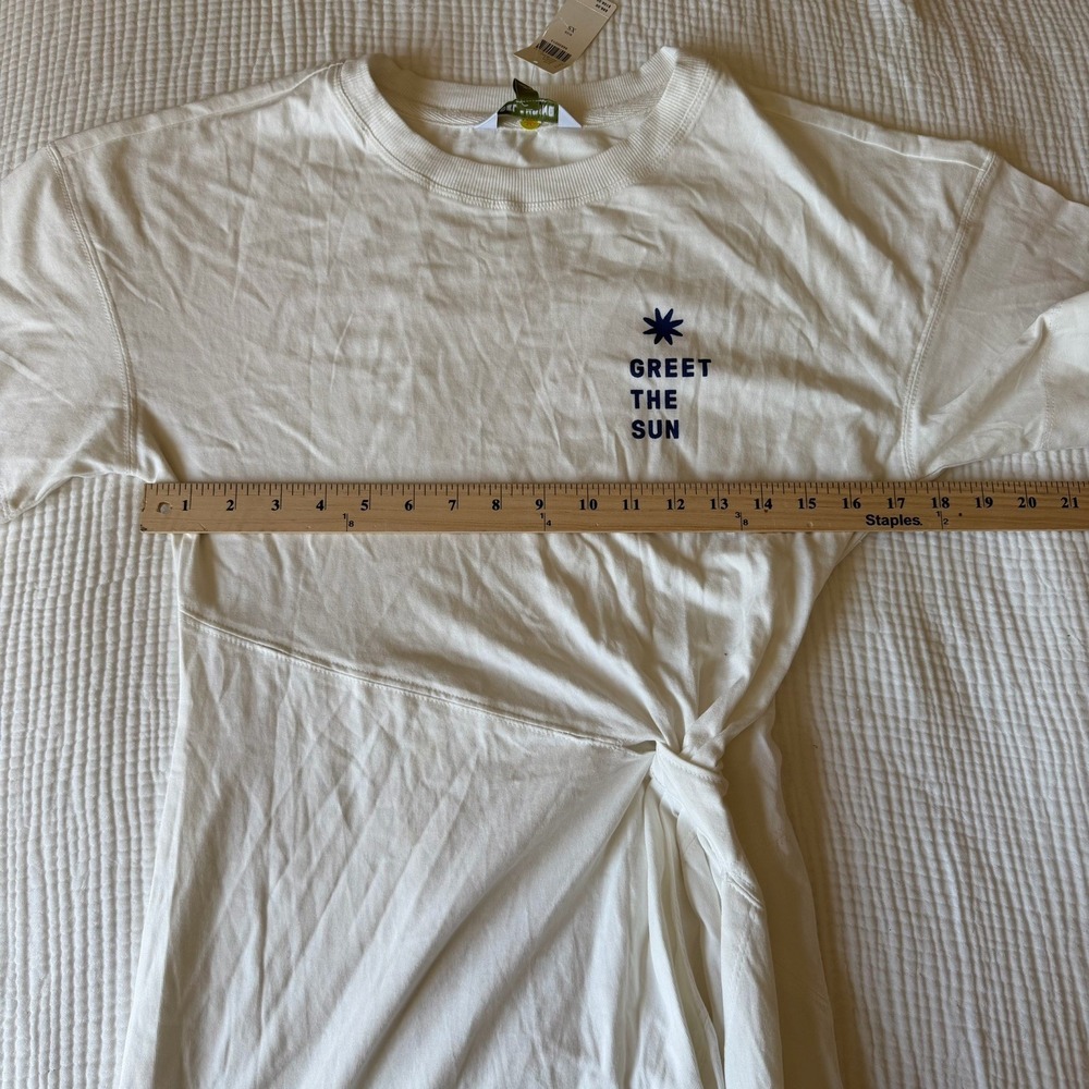 Anthropologie Celandine Maxi T-Shirt Dress White 100% Cotton (XS) NWT Coastal - Picture 8 of 8